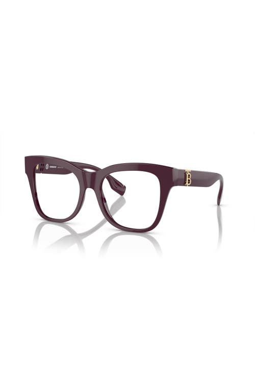 Burberry 52mm Square Optical Glasses In Burgundy
