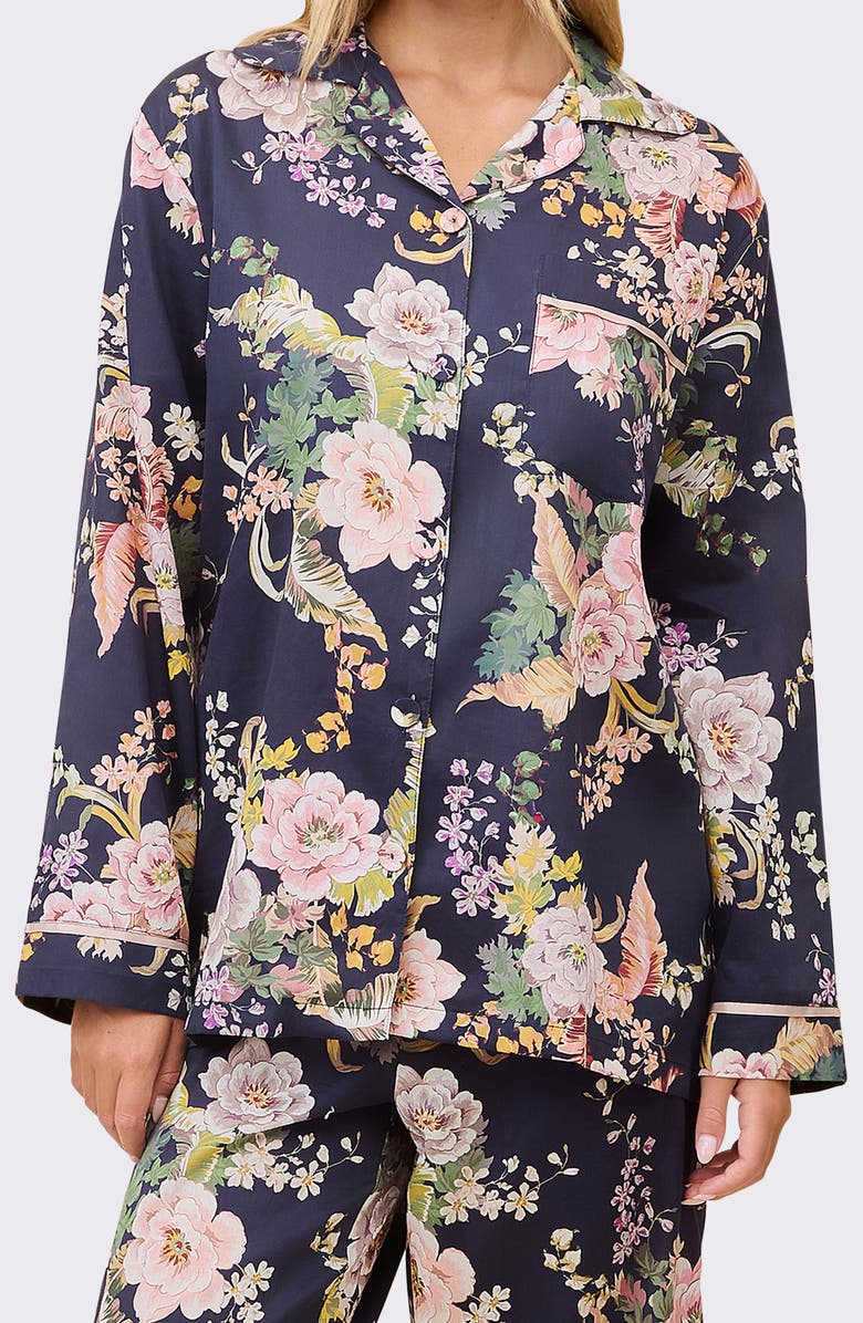 Papinelle Betsy Cotton Sateen Pajamas, Alternate, color, Navy