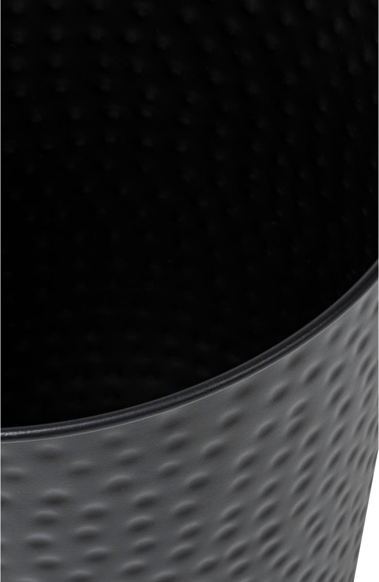 HAPPIMESS Axel Modern Minimalist Hammered Steel 2-Gallon Wastebasket, Alternate, color, Matte Black