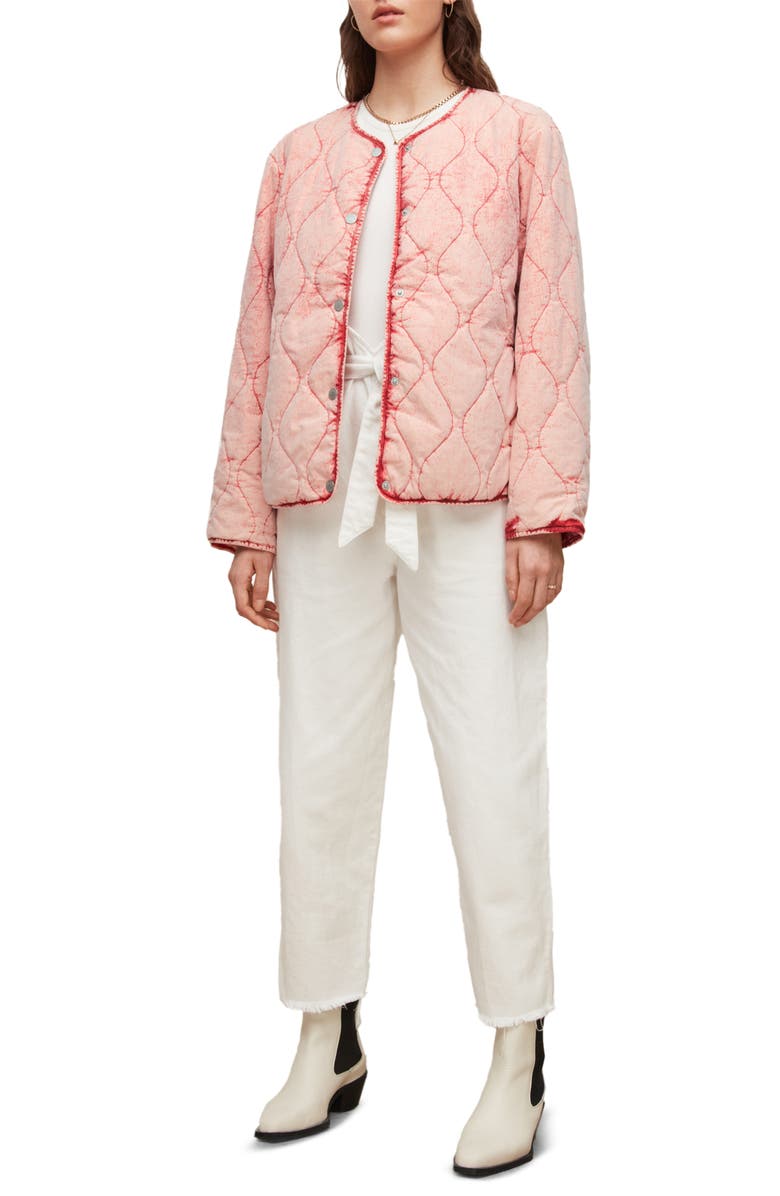AllSaints Reign Onion Quilted Jacket, Alternate, color, Pink