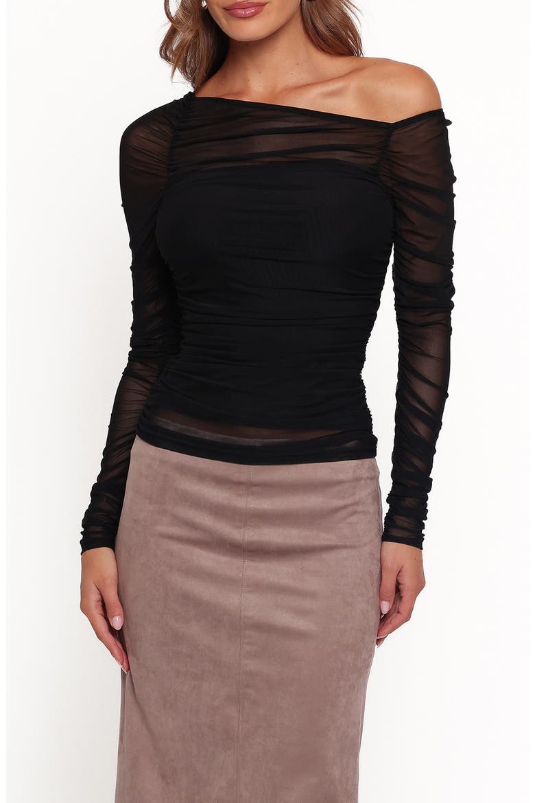 Veayla Asymmetrical Mesh Top, Main, color, BLACK