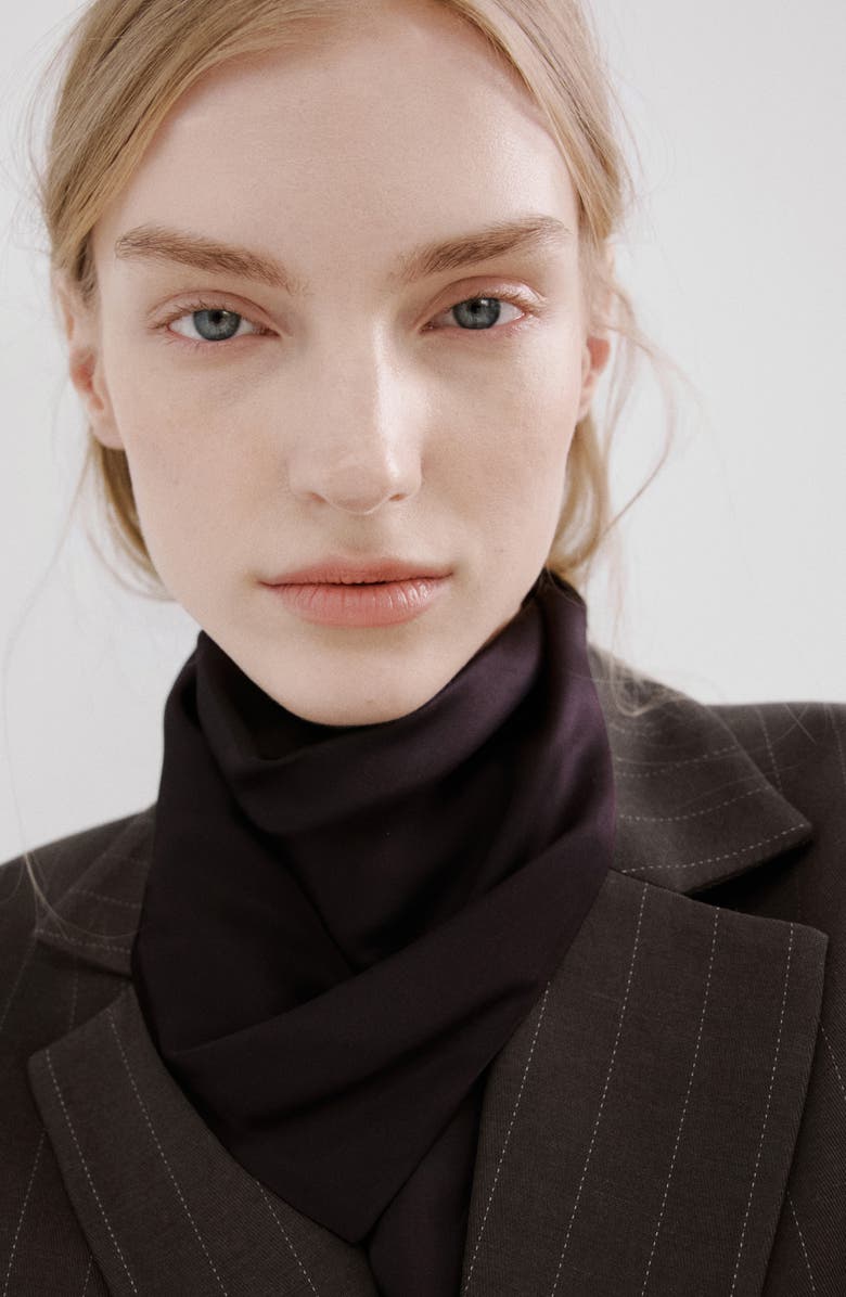 MANGO Pinstripe Suit Blazer, Alternate, color, Chocolate