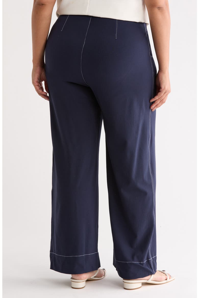 Rabanne Crop Wide Leg Pants, Alternate, color, NAVY W/ WHITE