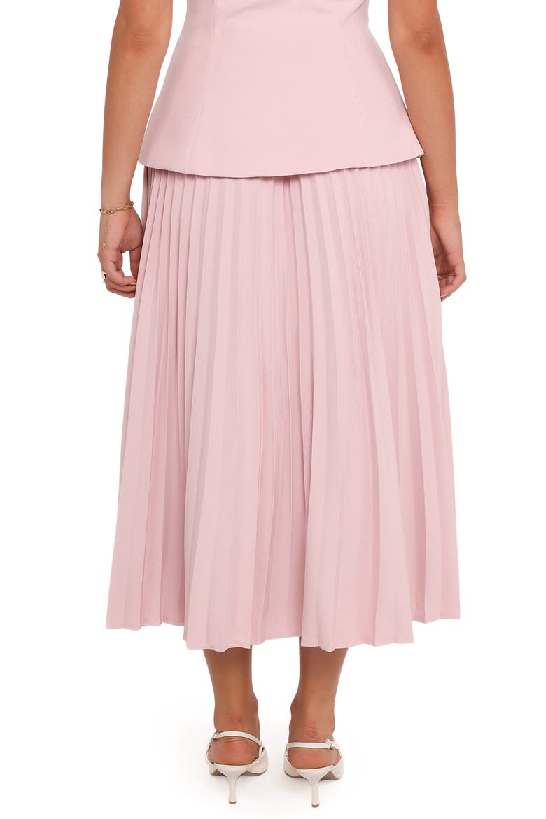 Liliana Pleated High Waist Midi Skirt, Alternate, color, PINK