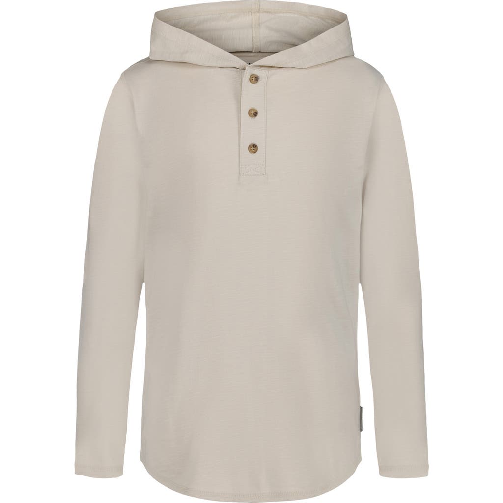 Lucky Brand Kids' Long Sleeve Hooded Henley In Neutral
