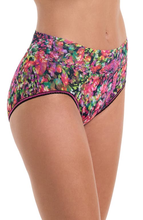 Hanky Panky Printed Signature Lace French Brief In Celebration Black