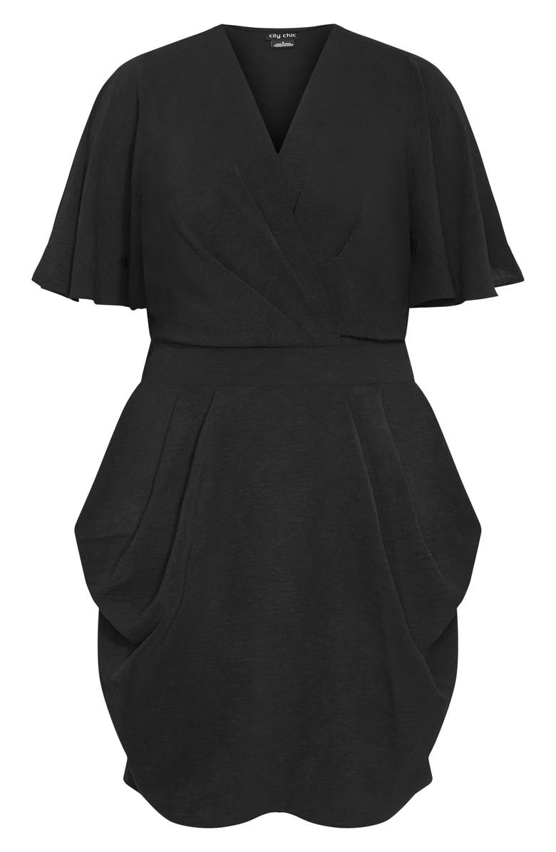 City Chic Braelynn Flutter Sleeve Dress, Alternate, color, 