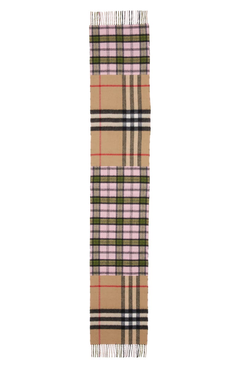 Burberry Found Check & Giant Check Cashmere & Merino Wool Scarf, Main, color,