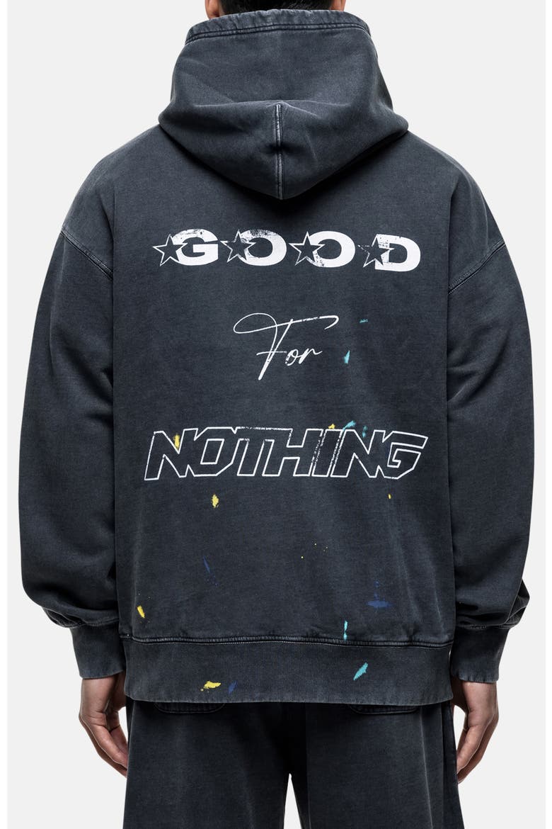 Nevada Black Paint Relaxed Hoodie, Alternate, color, Black