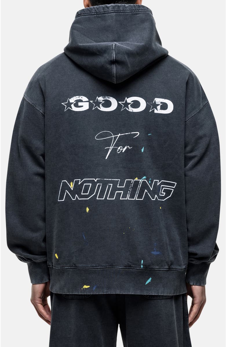 Good For Nothing Nevada Black Paint Relaxed Hoodie, Alternate, color, Black