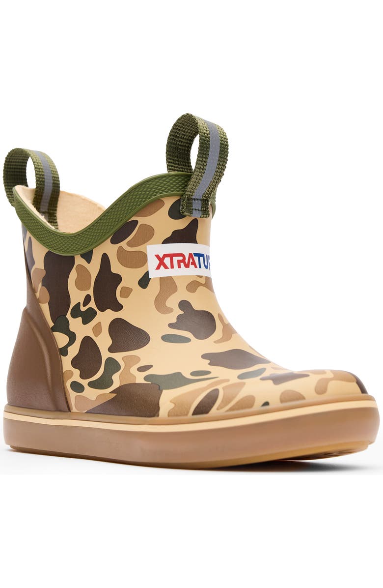 XTRATUF Waterproof Deck Boot, Main, color, Duck Camo/Beige/Bison
