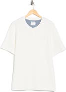 DENIM AND FLOWER Tonal Embroidery Short Sleeve Henley