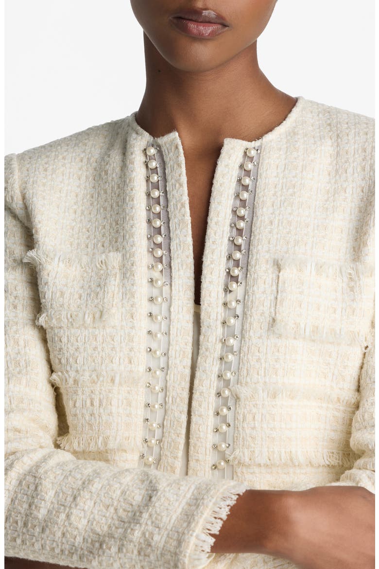 Embellished Tweed Jacket, Alternate, color, EC00 ECRU