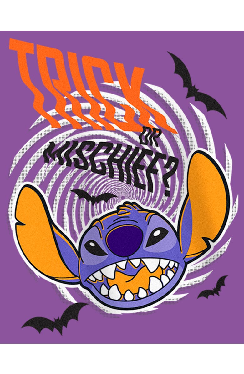 Lilo & Stitch Girl's Lilo & Stitch Trick or Mischief  Graphic T-Shirt, Alternate, color, Purple Berry