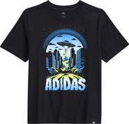 adidas Kids' Glow in the Dark Space City Graphic T-Shirt