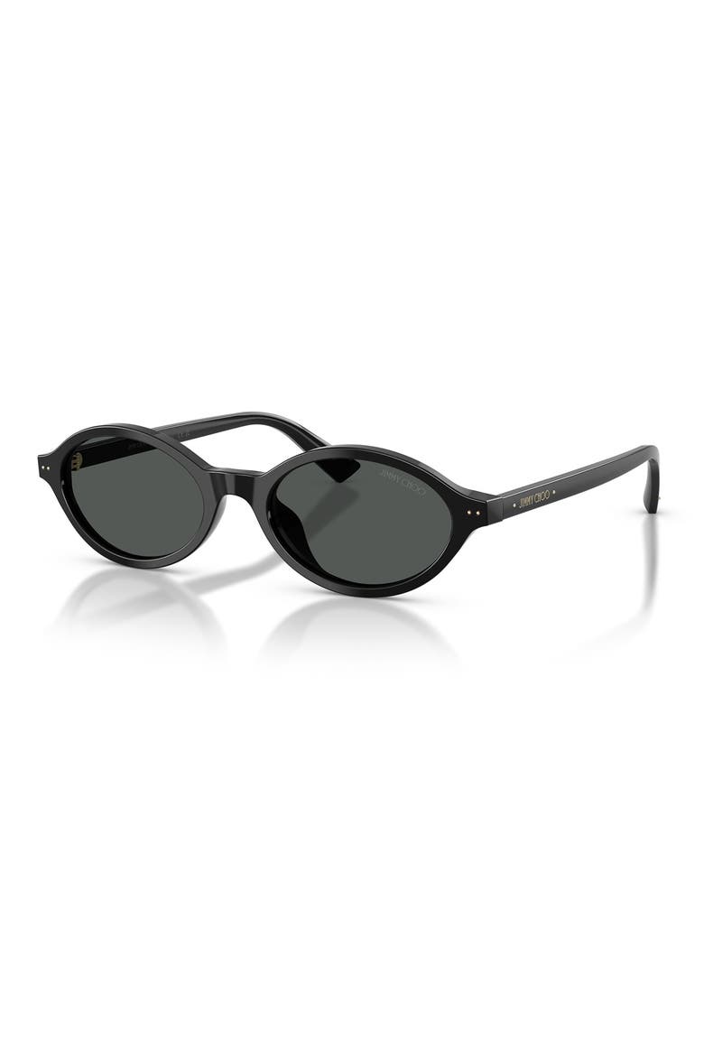 51mm Oval Sunglasses, Alternate, color, BLACK / DARK GREY
