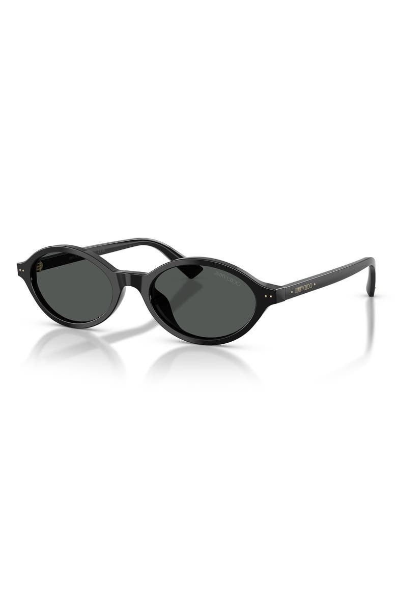 Jimmy Choo 51mm Oval Sunglasses, Alternate, color, Black / Dark Grey