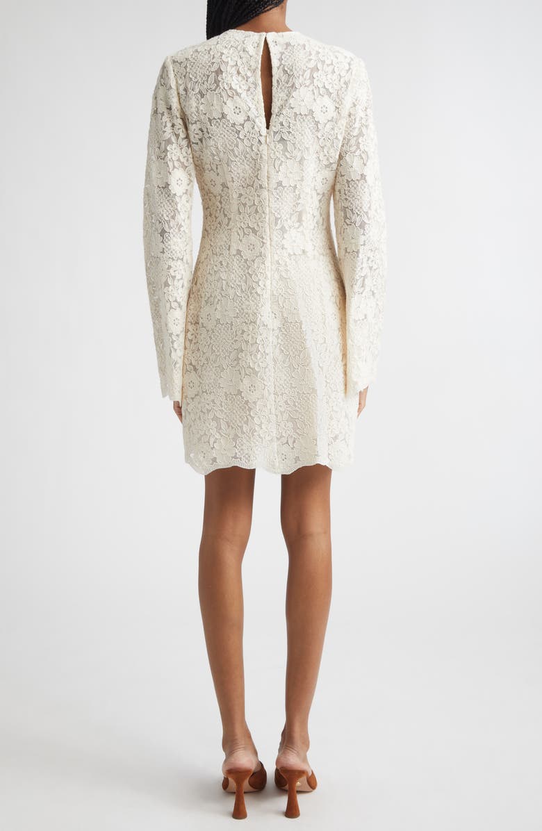 Veronica Beard Teresia Long Sleeve Lace Minidress, Alternate, color, Dove