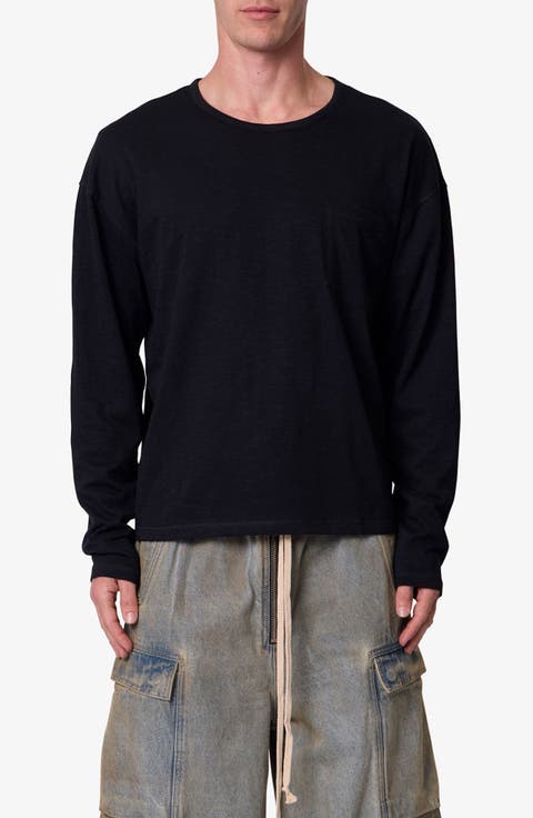 Slouchy Long Sleeve Pocket T-Shirt