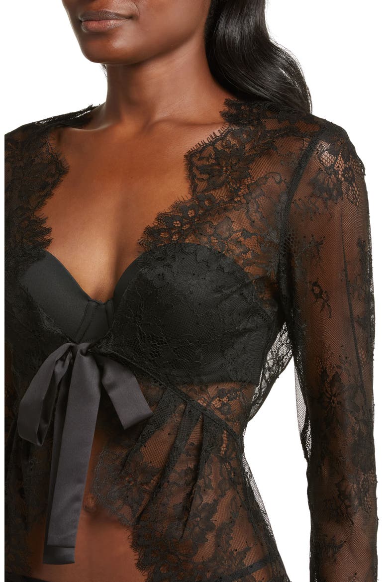 Serena Lace Cardigan, Alternate, color, BLACK