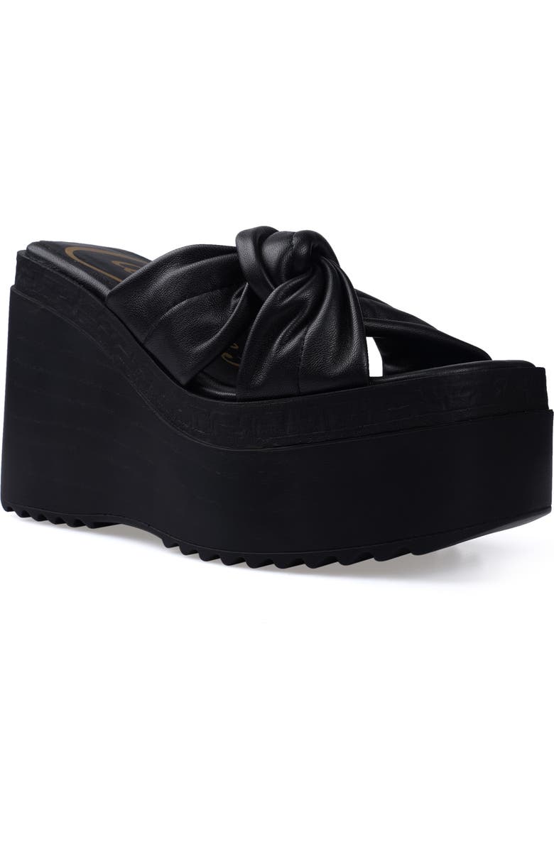 Candie's Kornelia Platform Wedge Slide Sandal, Main, color, Blklt