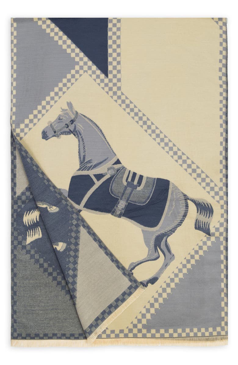 SAACHI Galloping Horse Scarf, Alternate, color, Blue