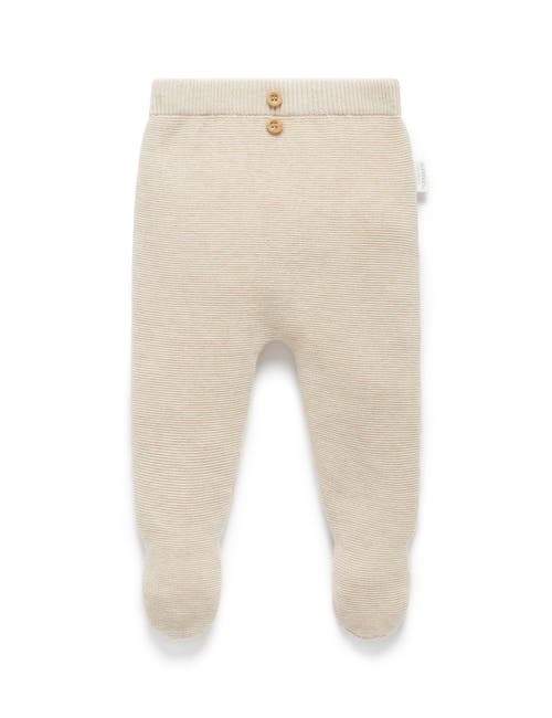 Purebaby Textured Knit Legging In Brown