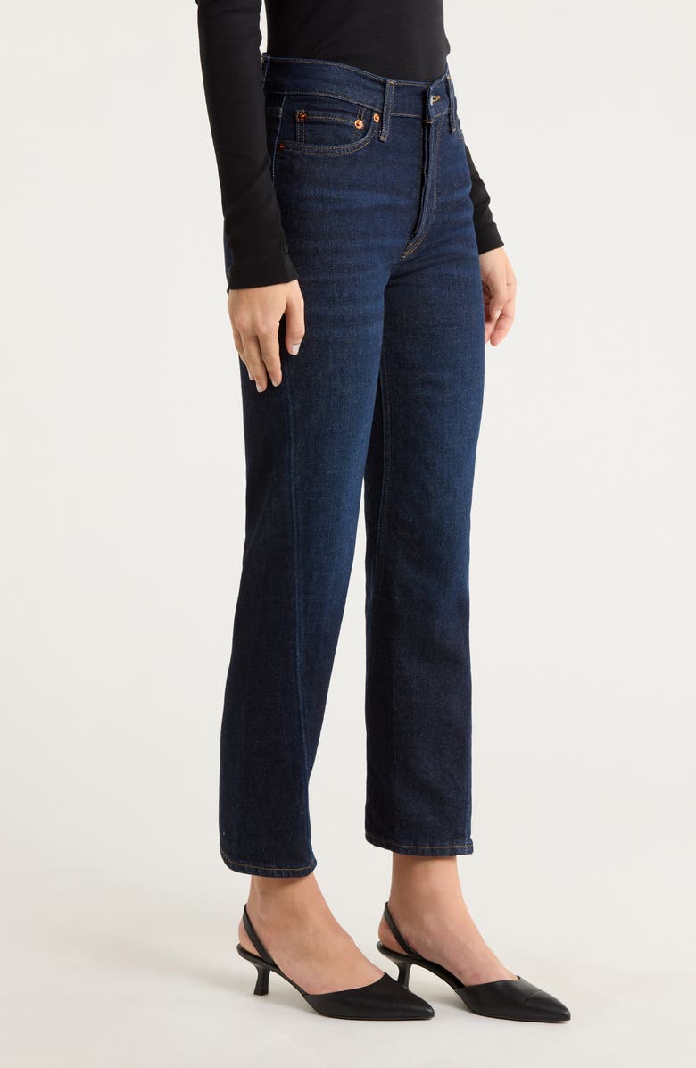 Re/Done Twisted Stove Pipe Jeans, Alternate, color, Dark Lady Blue