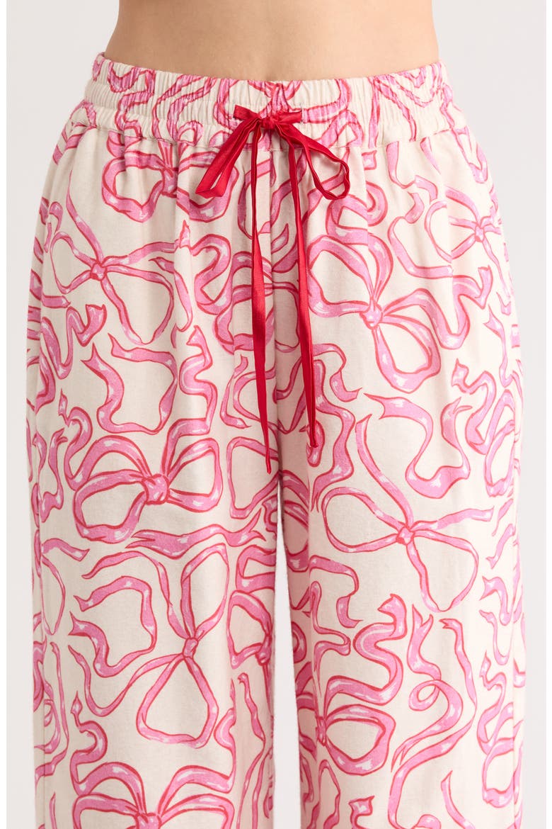 Print Cotton Pajamas, Alternate, color, DANCING BOWS