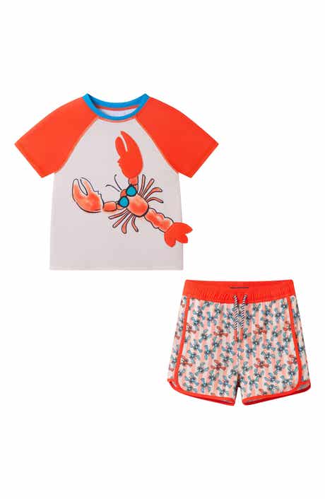 Andy & Evan Kids' Short Sleeve Rashguard & Swim Trunks Set