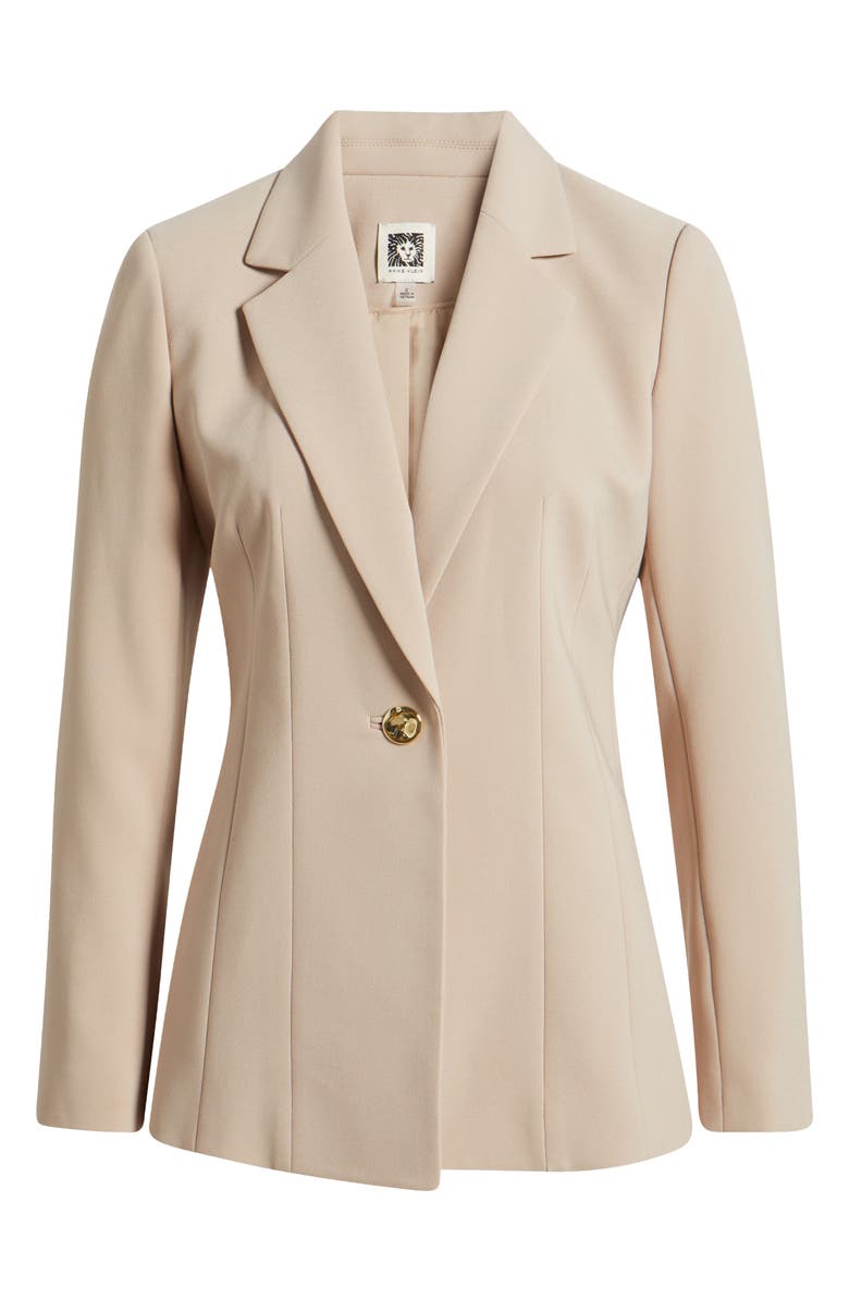 Anne Klein One Button Cinched Waist Blazer, Main, color,