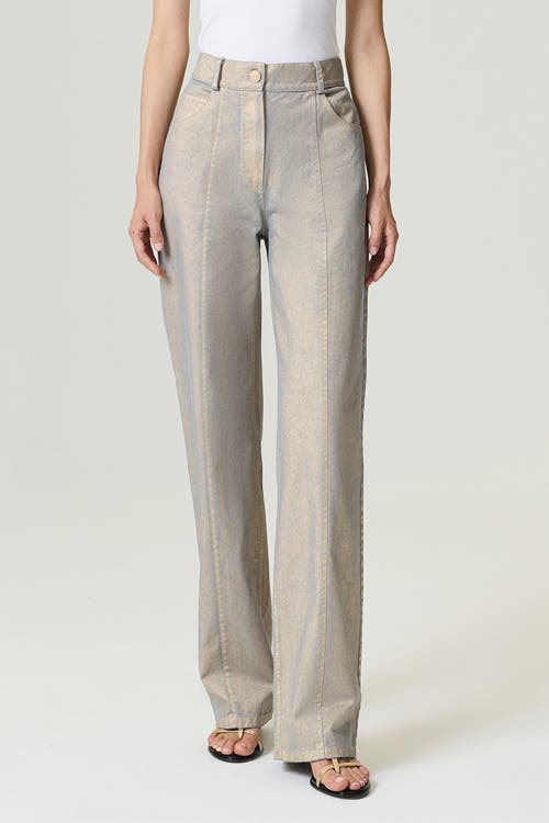 Nocturne Metallic Straight-leg Jeans In Silver