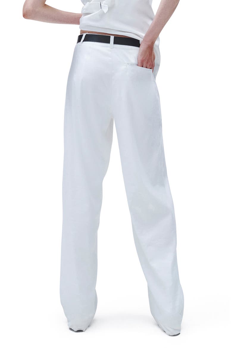 Donovan Linen Blend Wide Leg Pants, Alternate, color, WHITE