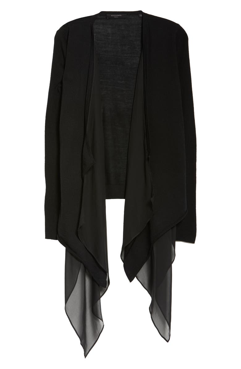 AllSaints Mirri Waterfall Merino Wool Cardigan, Alternate, color, 