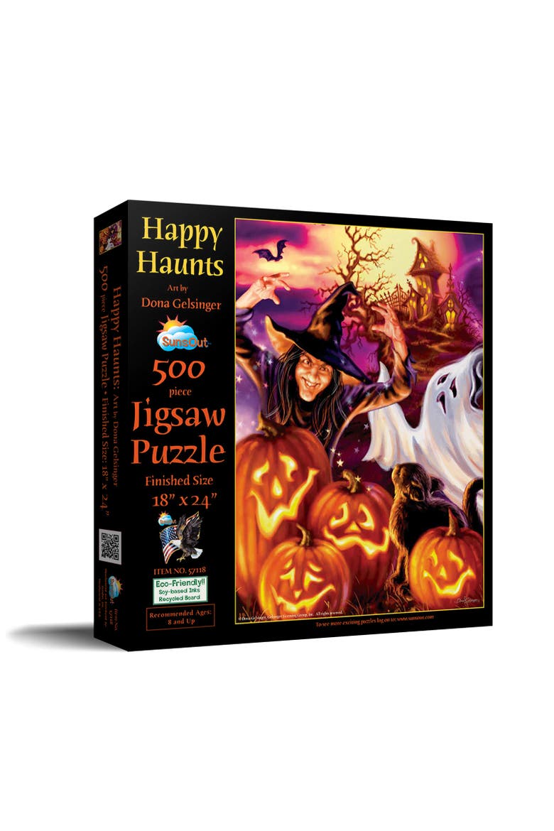 Happy Haunts 500 piece Jigsaw Puzzle for Adults, Main, color, Multicolor