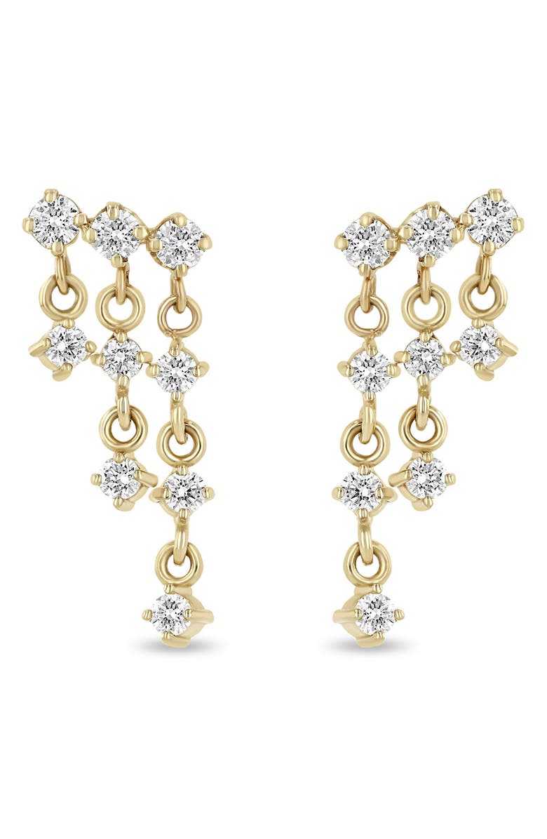 Zoë Chicco Waterfall Diamond Drop Earrings, Main, color, 14K Yellow Gold