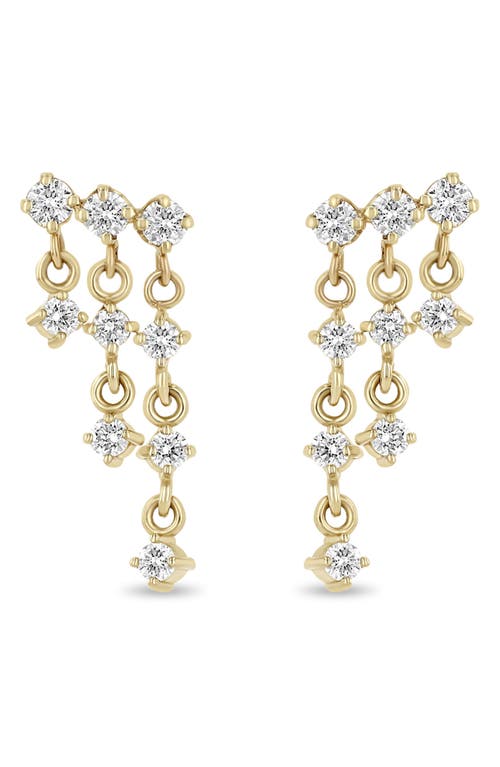 Zoë Chicco Waterfall Diamond Drop Earrings In 14k Yellow Gold