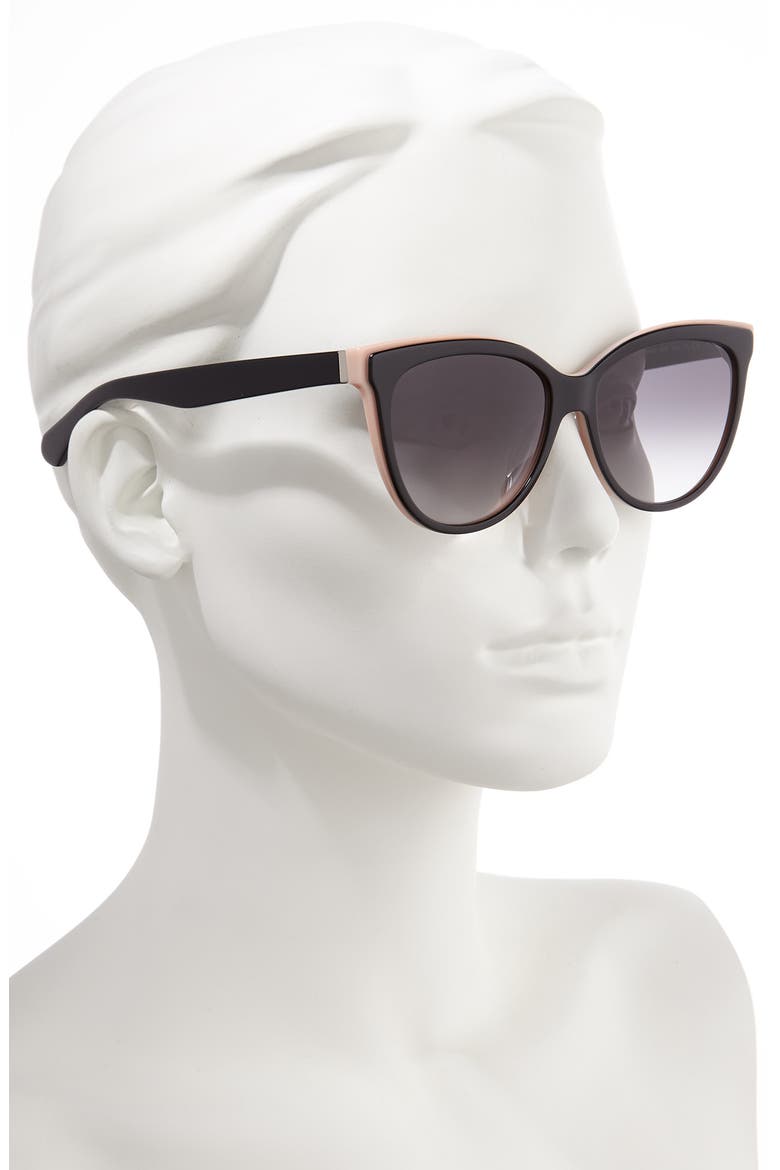 daesha 56mm polarized gradient cat eye sunglasses, Alternate, color, BLACK