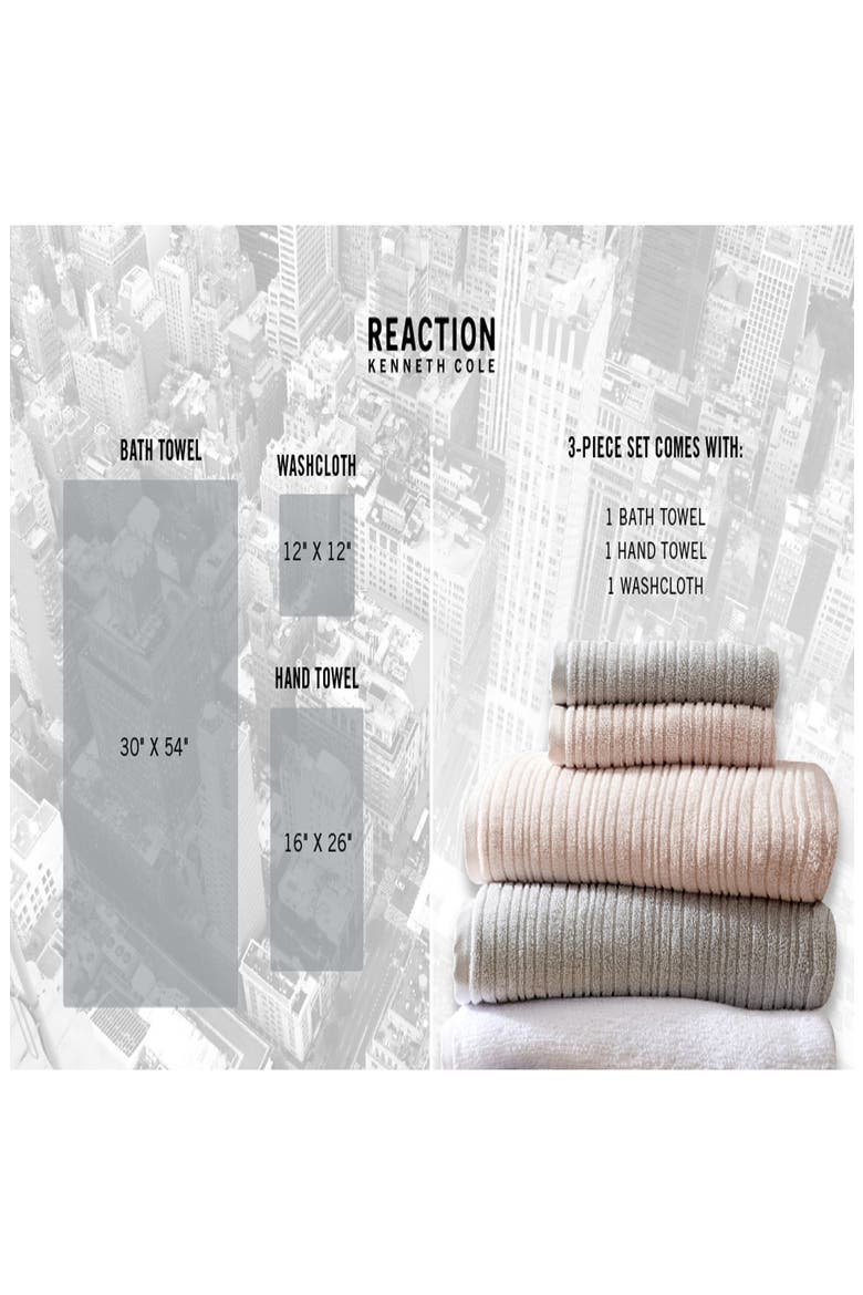 Brooks 3-Piece Cotton Towel Set, Alternate, color, CHARCOAL