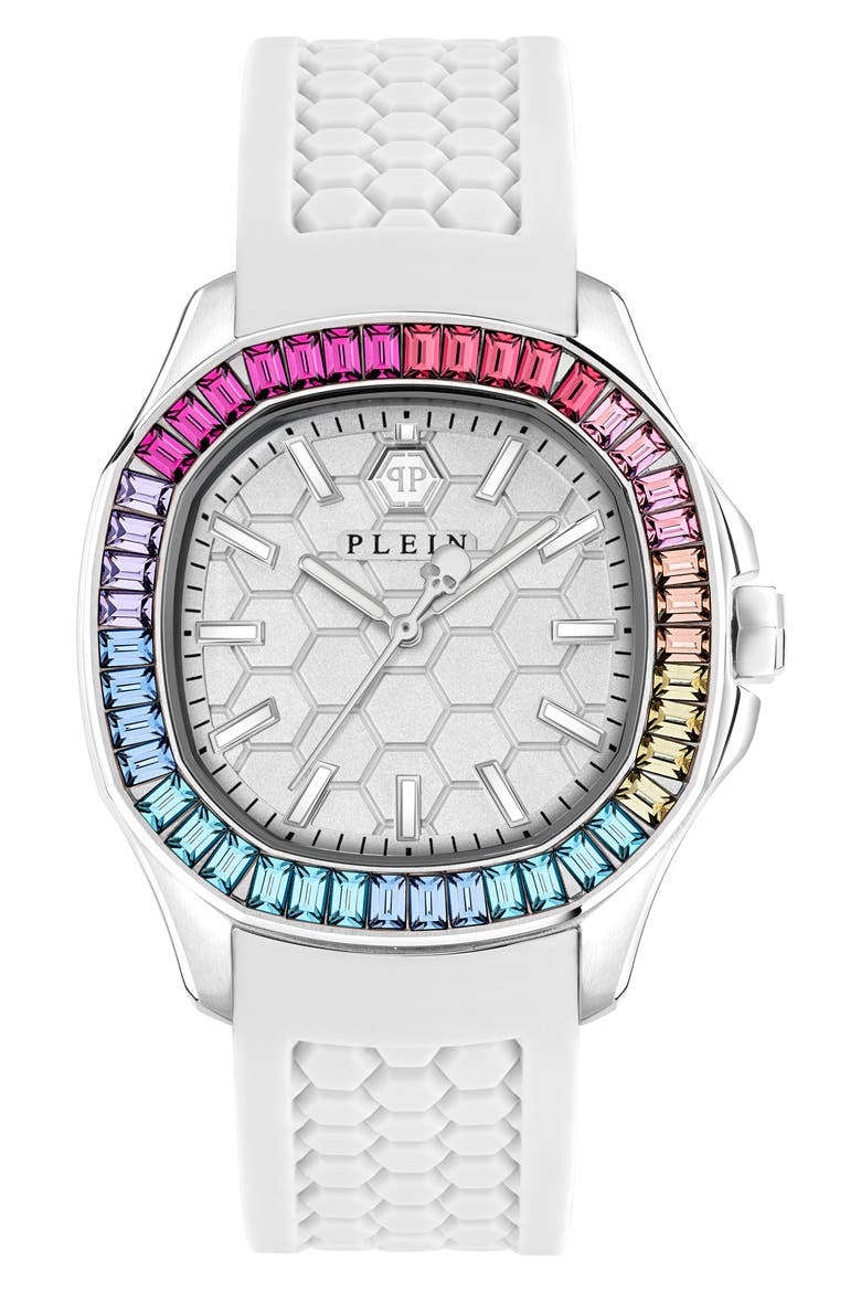Spectre Silicone Strap Watch, 38mm x 45mm, Main, color, IP STAINLESS STEEL