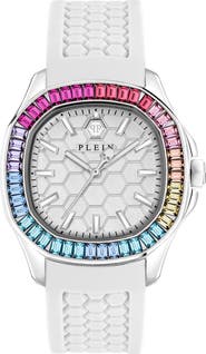 PHILIPP PLEIN Spectre Silicone Strap Watch, 38mm x 45mm