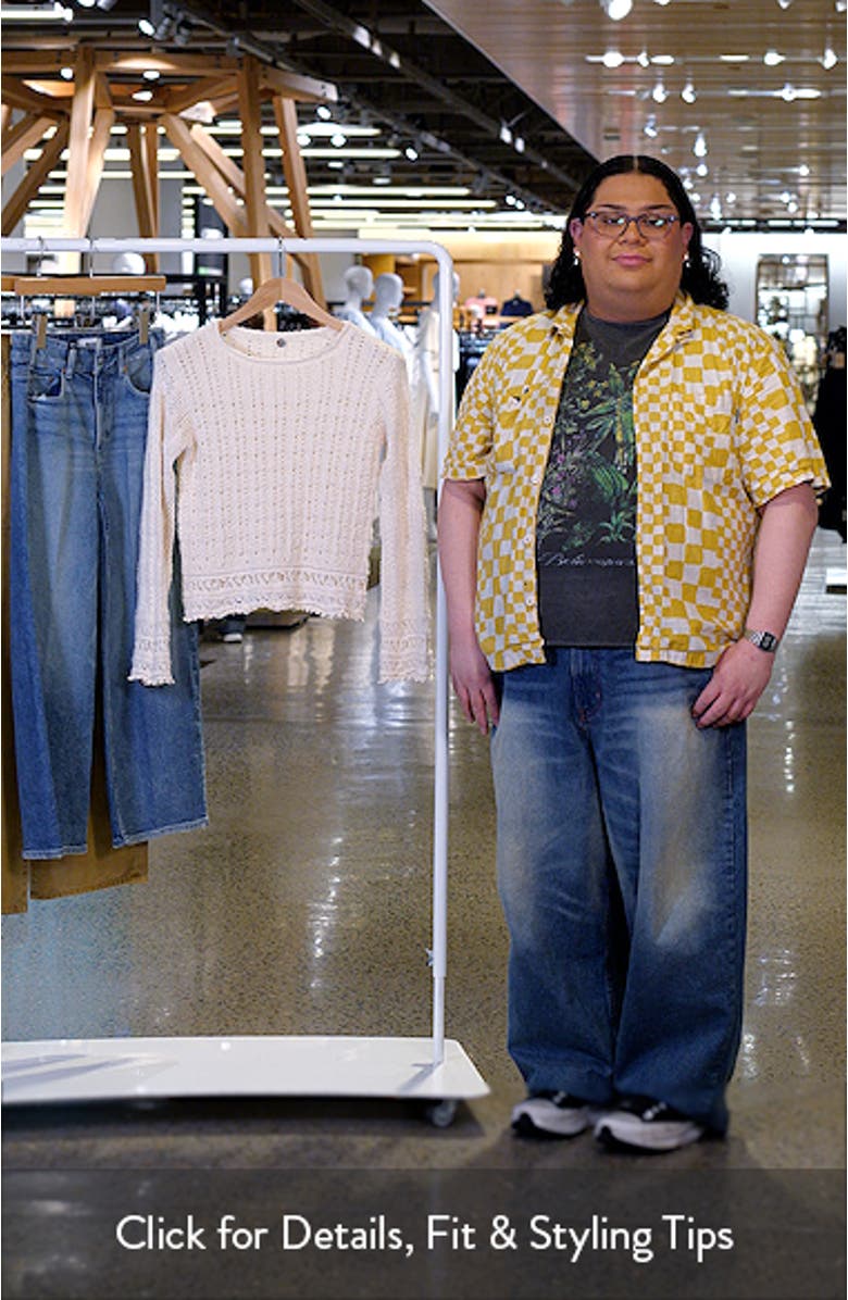 Mixed Open Stitch Cotton Sweater, sales video thumbnail