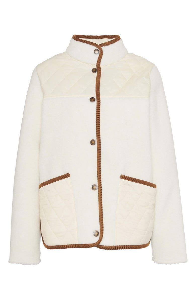 Barbour Brambles Mixed Media Faux Shearling Jacket, Alternate, color, 