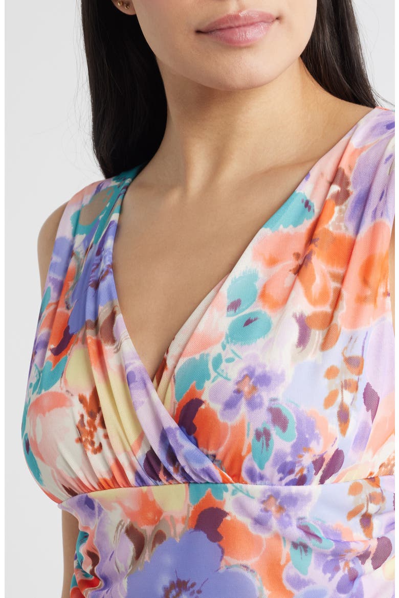Ruched Empire Waist Sleeveless Top, Alternate, color, CORAL