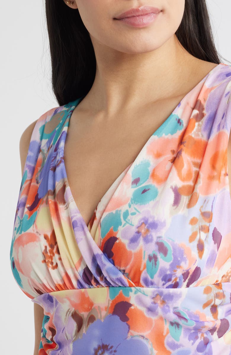 Loveappella Ruched Empire Waist Sleeveless Top, Alternate, color, Coral