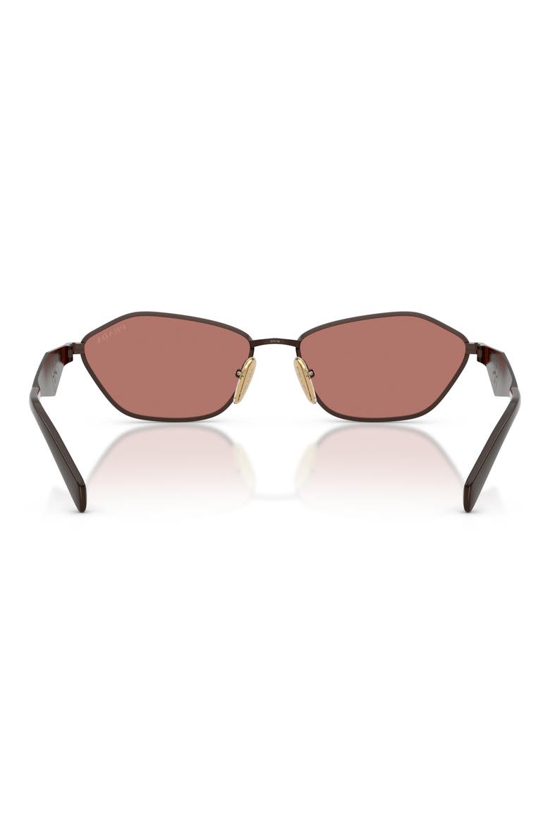 57mm Irregular Sunglasses, Alternate, color, SATIN CIGAR / BORDEAUX