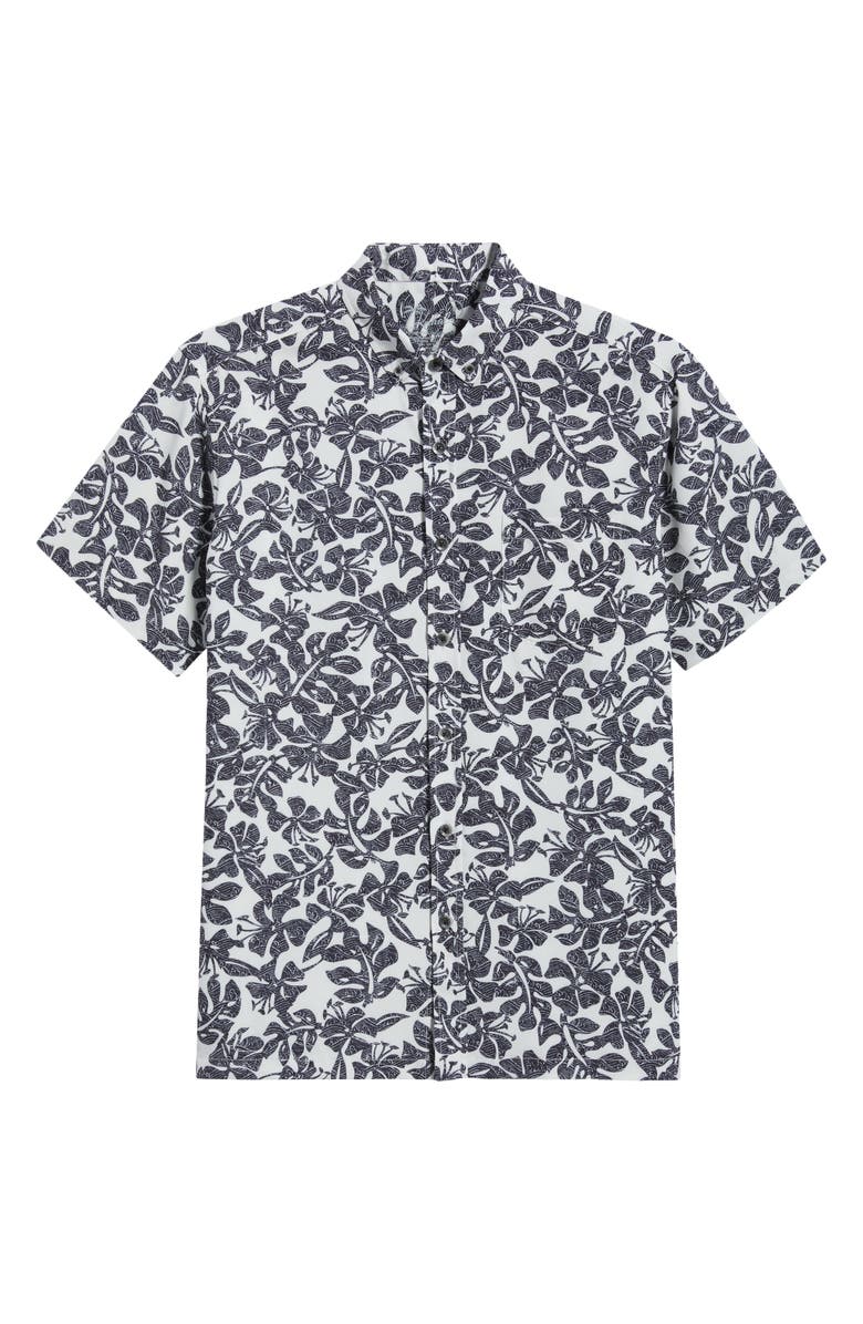 Kahala Tide Pool Short Sleeve Button-Up Shirt, Main, color, Light Grey