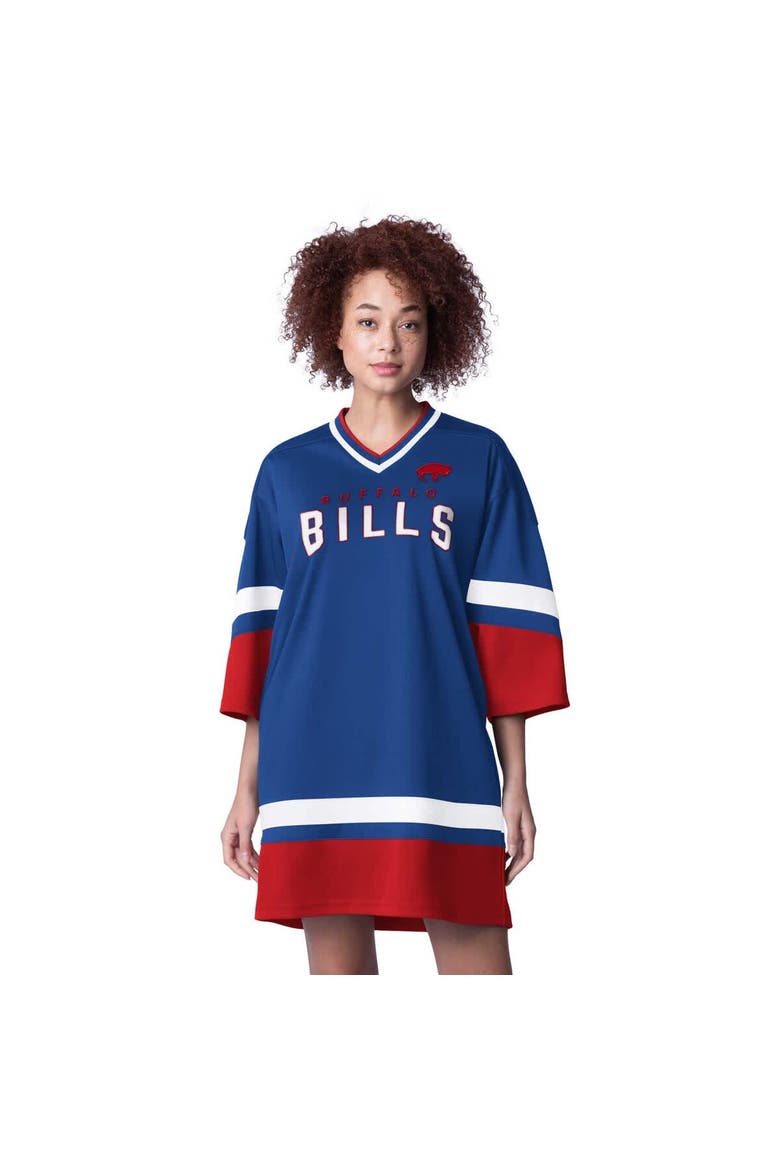 buffalo bills jersey dress STARTER Women's Starter Royal Slap Shot 3/4 Sleeve Sneaker (Women) visionet_split