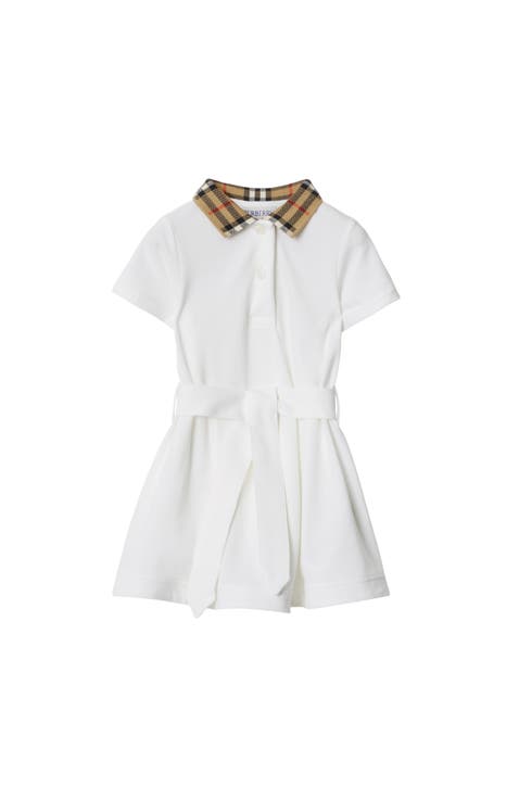 Check Collar Cotton Polo Shirt Dress