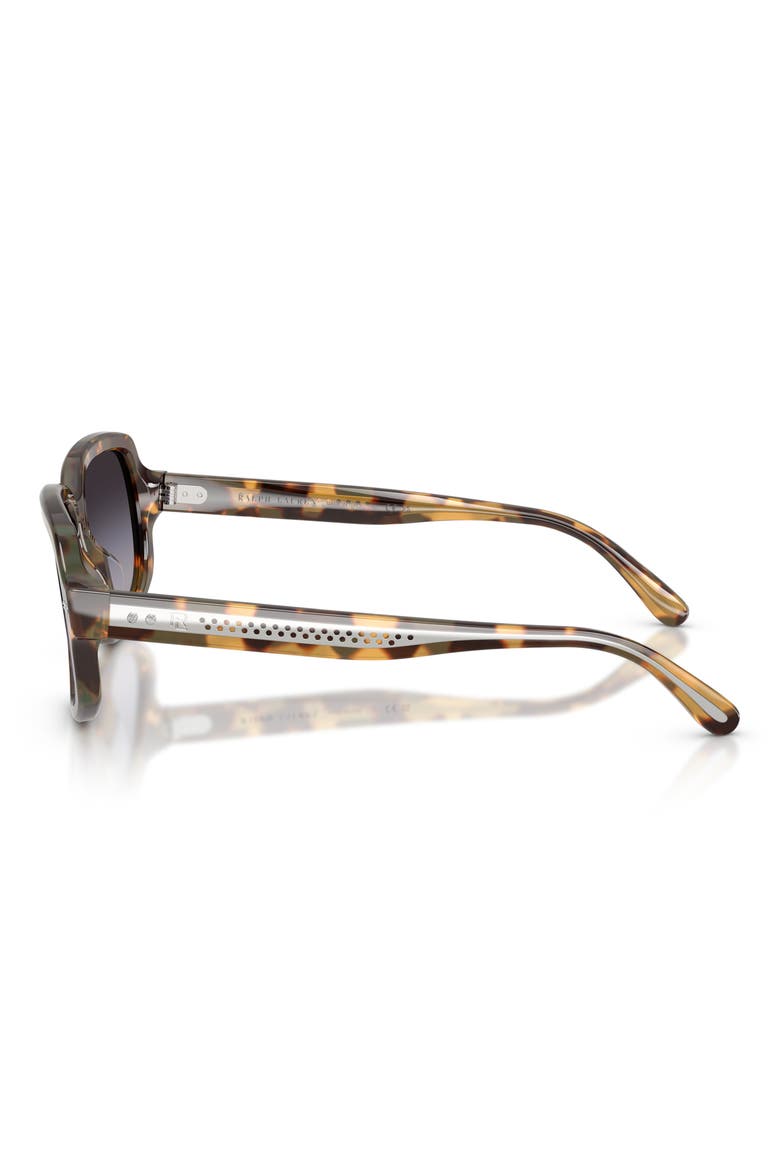 57mm Gradient Irregular Sunglasses, Alternate, color, SPOTTY HAVANA / GRADIENT GREY